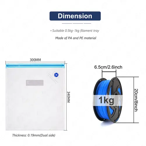 3D Printer PLA ABS TPU PETG 1kg Filament Vacuum Storage Bags Keep Material Dry Avoid Moisture Consumable Safekeep Filament Bag - Image 5