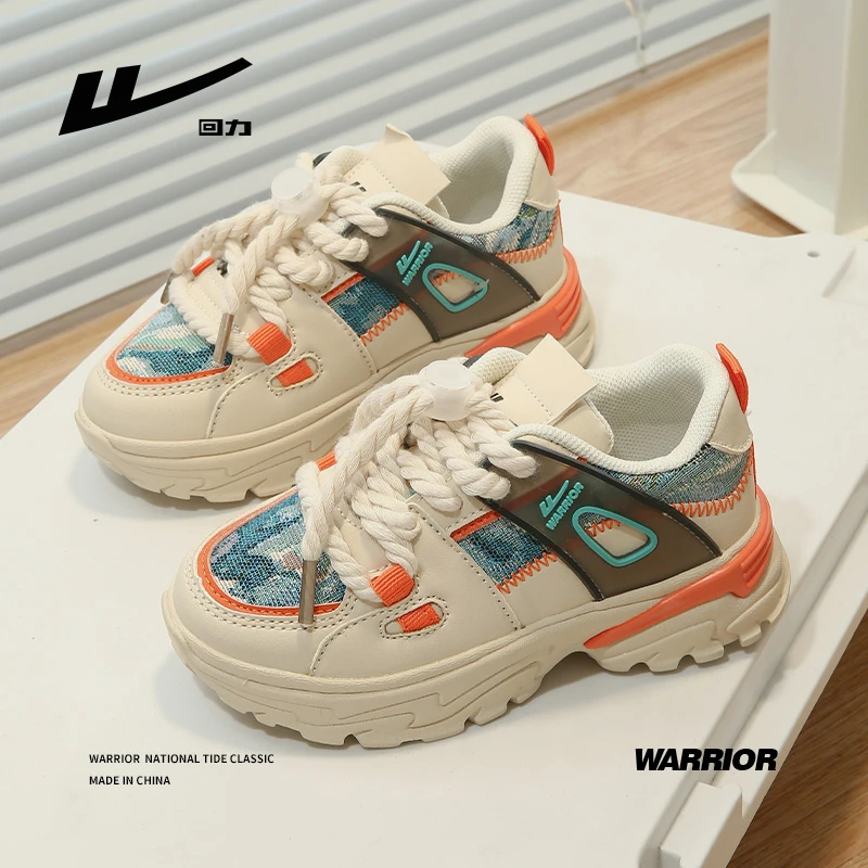 

WARRIOR Children Skate Shoes Thick Soles Kids Sneakers Boys And Girls Soft Breathable Cloud Casual Sports Shoes Elastic Band