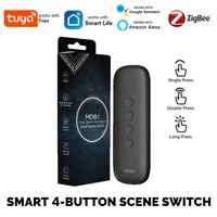 Tuya ZigBee3.0 Smart Scene Switch 4Button Portable Wireless Lighweight Design 12 Scene Remote Control Automation Battery Powered 1