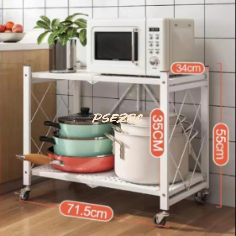 Floor To Floor Multi Story Kitchen Storage Rack Household Movable Wheeled Storage and Folding Rack