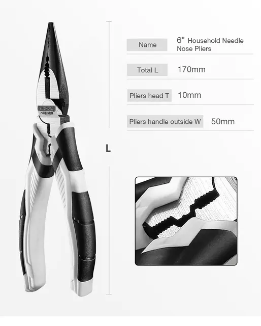 6''8''9'' Multifunction Pliers Set Combination Pliers Stripper/Crimper/Cutter Heavy Duty Wire Pliers Diagonal Pliers Hand Tools 6INCH Mul Needle