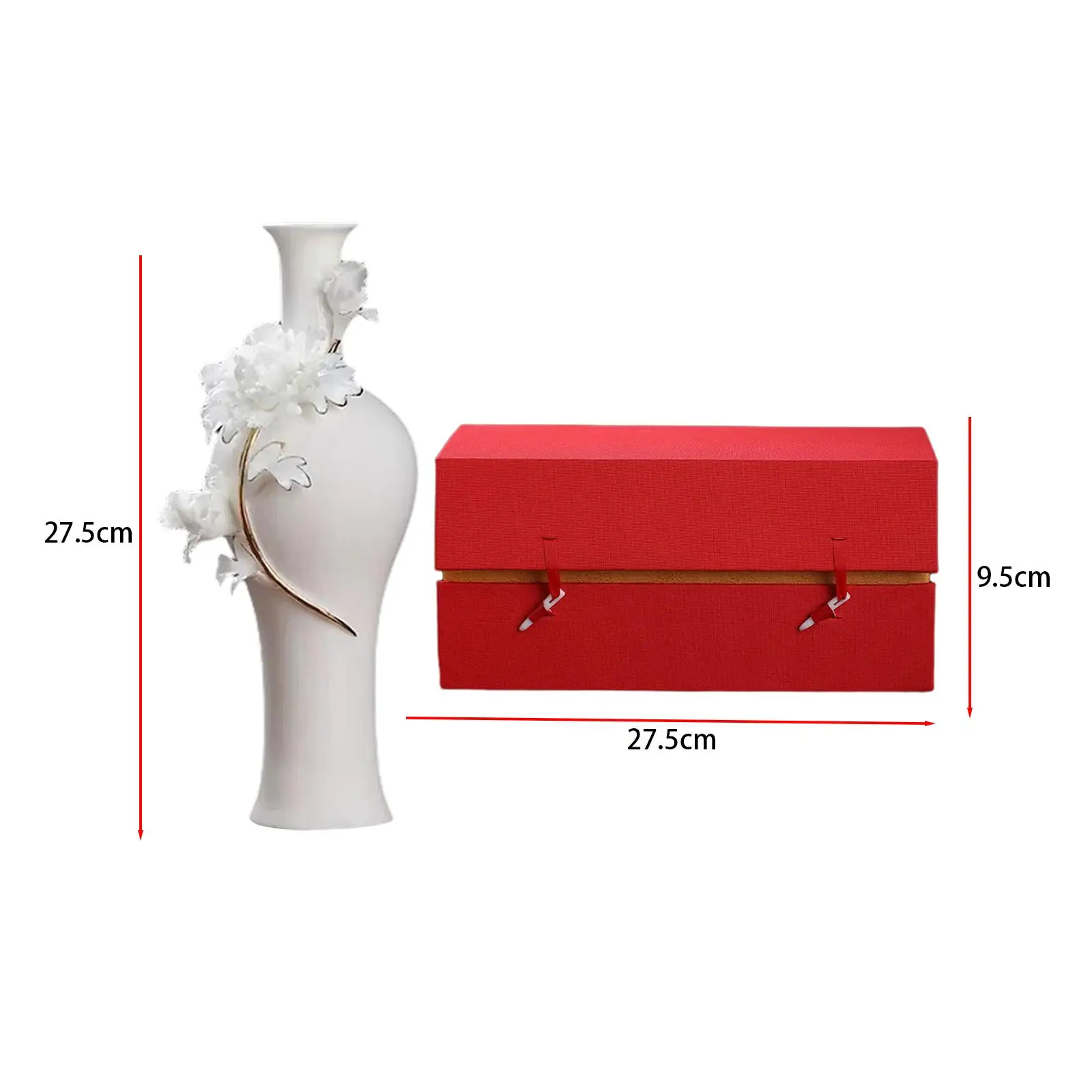 Ceramic Vase with Gift Box Flower Vase for Living Room Bookcase Bedroom