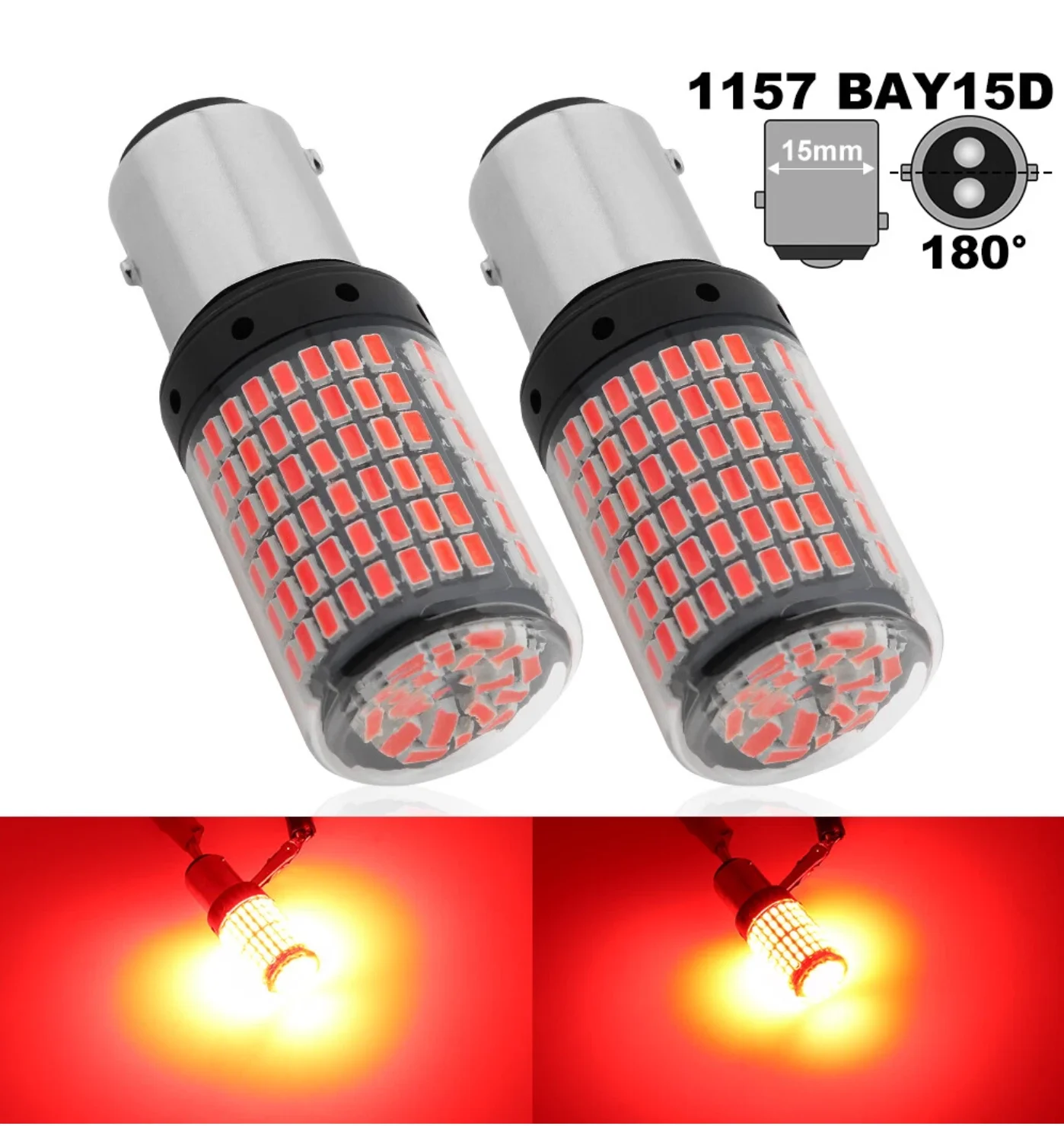 Advanced 2025 LED Red Canbus Brake and Tail Light Bulbs