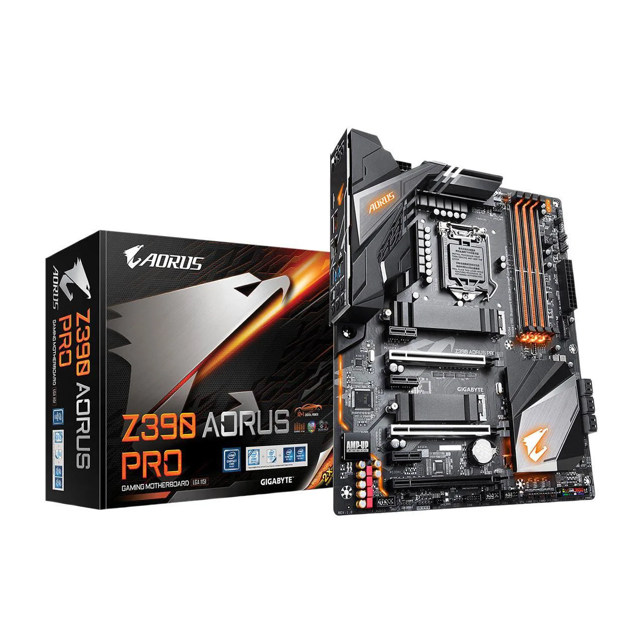 

Gigabyte Z390 Aorus Pro Motherboard For Intel Z390 LGA 1151 DDR4 PCI-E 3.0 ATX 6XSATA III Supports 9th/8th Gen Core i9/i7/i5/i3