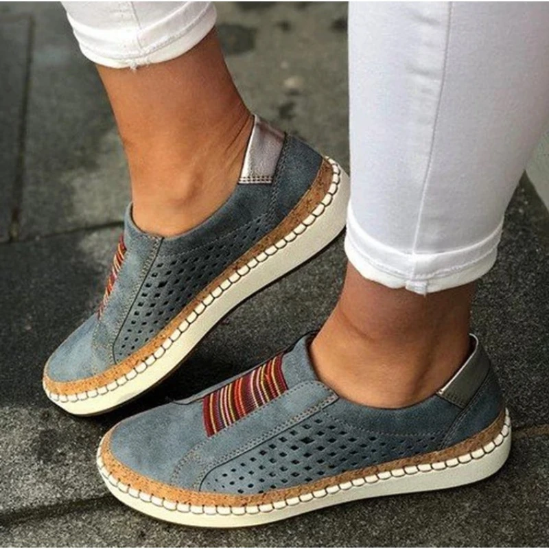 Women shoes Women sneakers Autumn Women's Flat Bottom Vulcanized Shoes Breathable Hollow Leisure Woman Fashion Flat Bottom Vulcanized Shoes