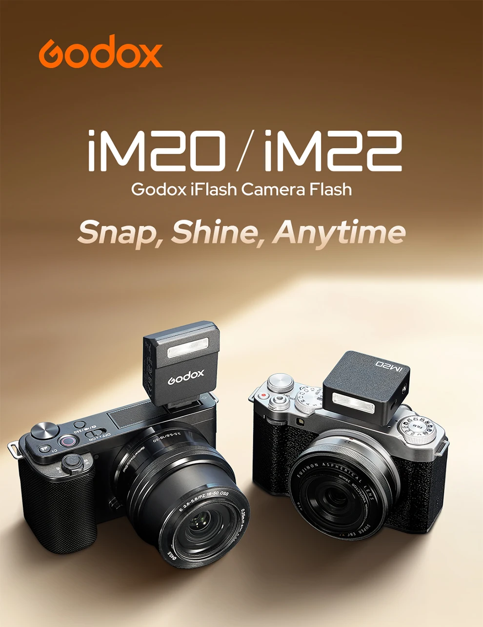 Godox IM20 IM22 Mini Flash Manual Flash for Various Camera Models 5 Output Level