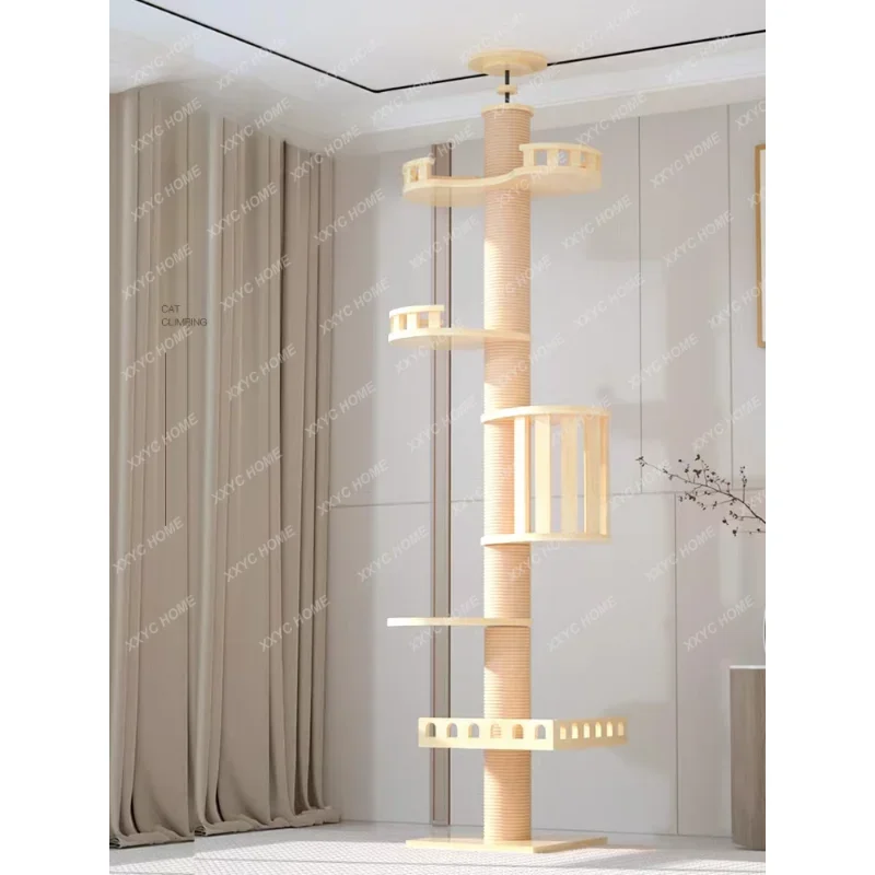 Tongtianzhu Cat Climbing Frame Nest ree Integrated Roof Shelf Does Not Occupy an Area of Scratching Post Supplies