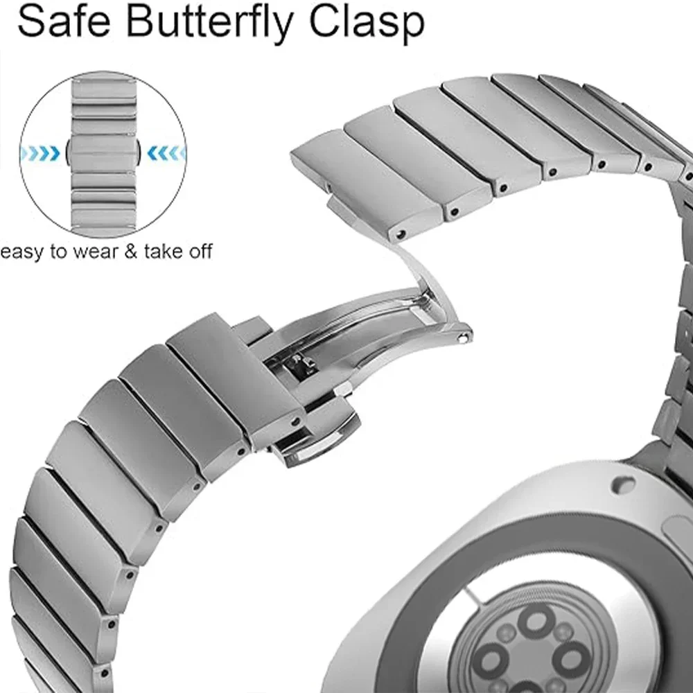 Stainless Steel Link Bracelet Watch Band - Business Men's Strap