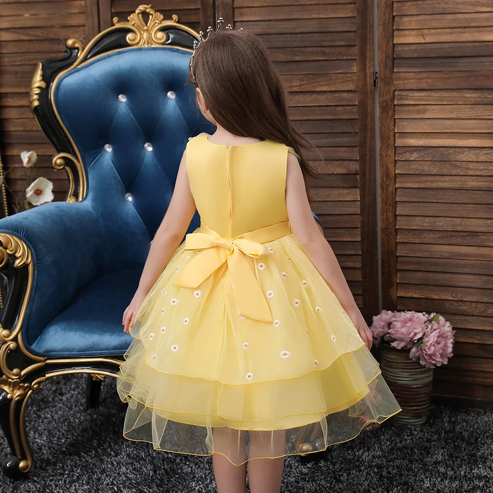 Girls' 2025 Summer Elegant Dress For Party Flower Wedding