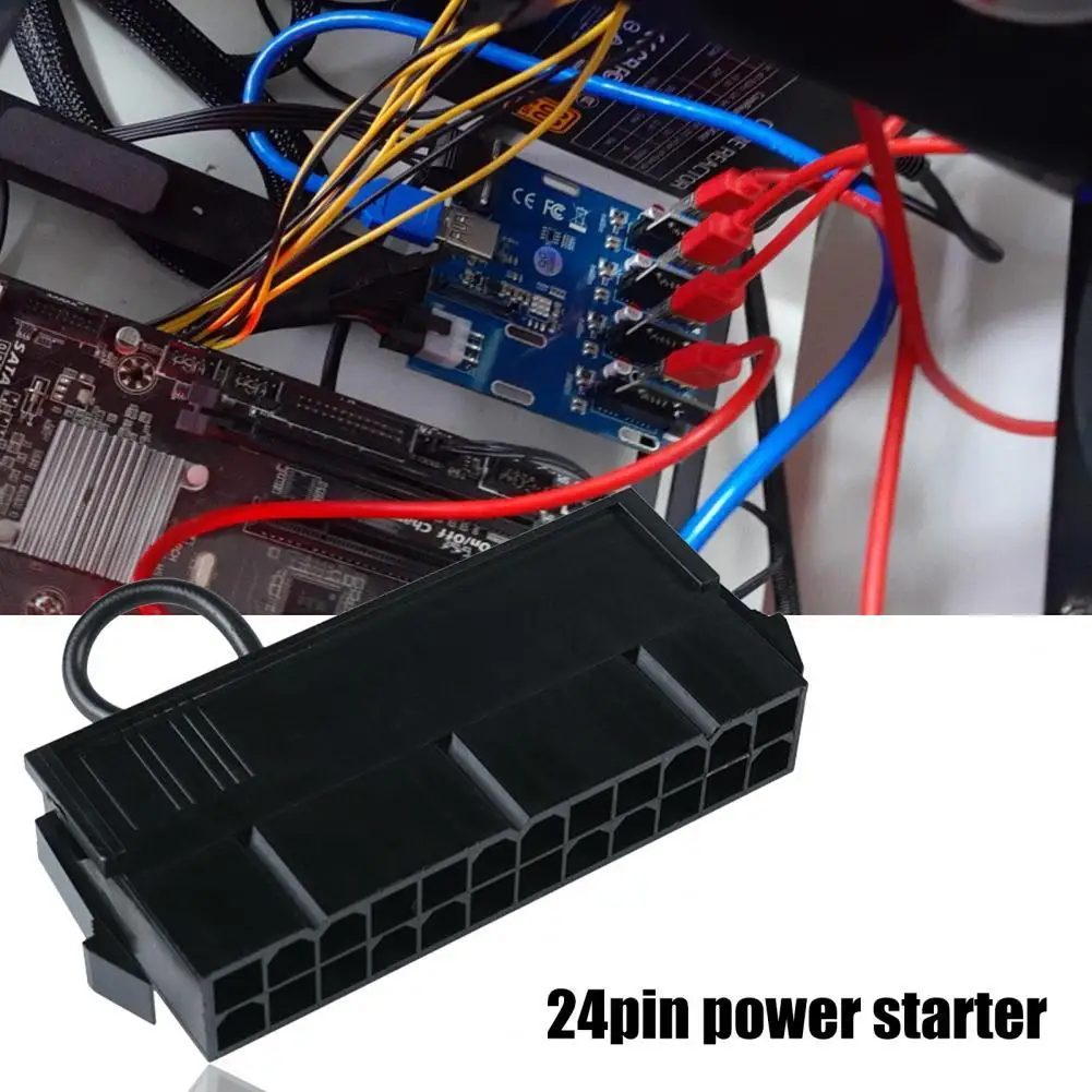 

Power Supply Starter Safe PSU 24Pin Power Supply Jumper Tester Adapter Bridge Tool for PC Water Cooling