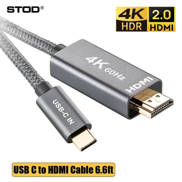 USB Type C to HDMI Cable 4K 60Hz USBC to HDMI 2.0 Thunderbolt 3 4 USB-C  Monitor Display 2K 1080P for Macbook Ipad Galaxy Dex S10