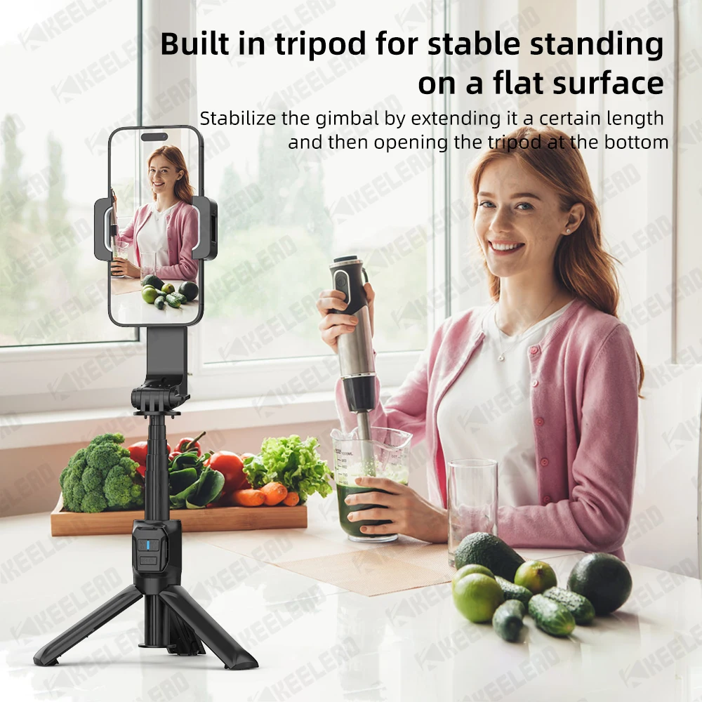 Selfie Stick Tripod Mobile Phone Stabilizer Stand Cell Phone Rechargeable Remote Control Action Camera Shoot