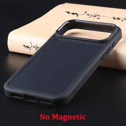 Enhanced Magnetic Glossy Phone Case with MagSafe Compatibility - Shockproof and Antidrop Protective Cover for iPhone 17 Pro Max (Black No Magnetic)