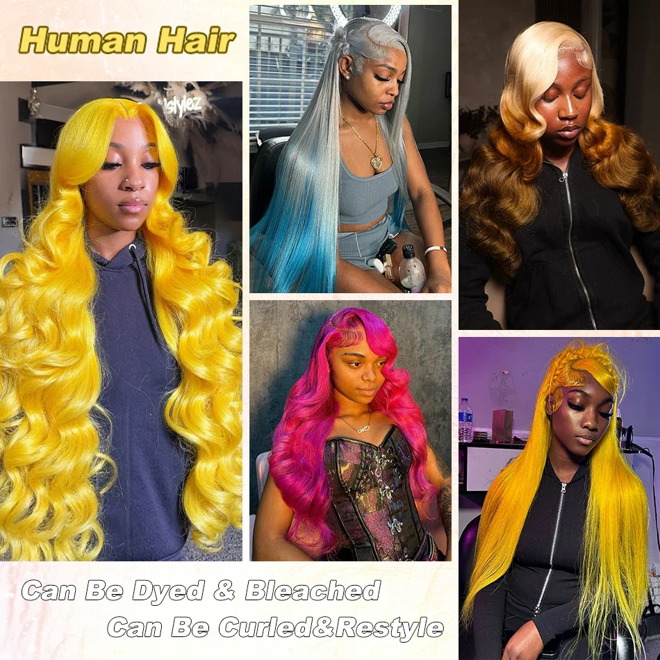 30 34 Inch Water Wave 13x6 Lace Front Wig Human Hair Body Wave Blonde 613 Coloed 13x4 Lace Frontal Wigs For Women 6