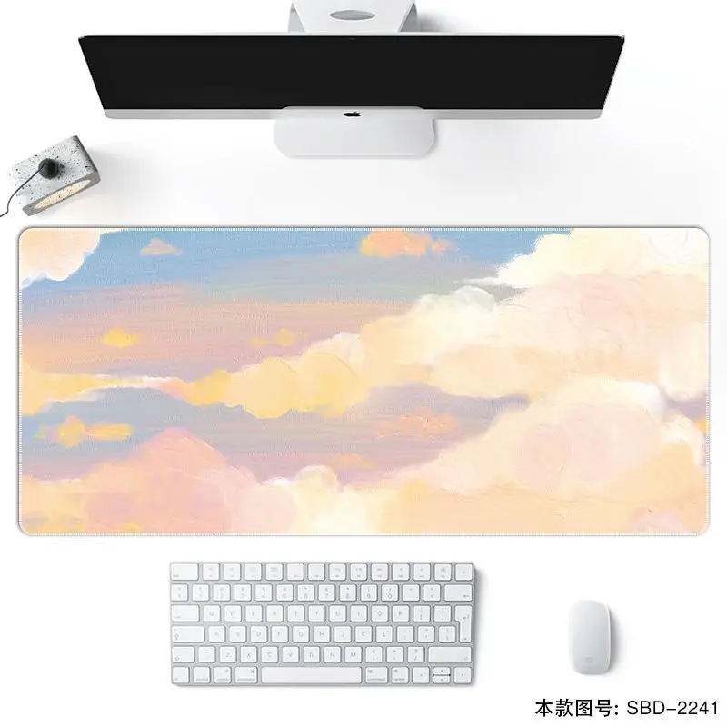 

Morandi Color Mouse Pad INS Tide Large Game Computer Keyboard Office Long Table Mat Kawaii Desk for Teen Girls for Bedroom