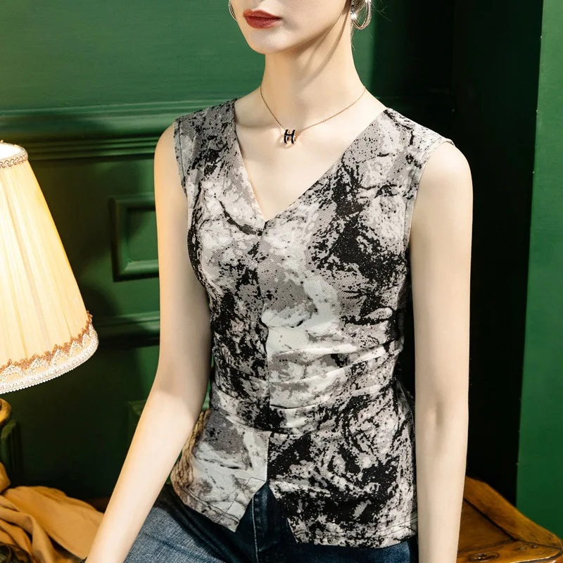 

HIgh Quality 2023 Women Tops Shiner Print Design Spring Summer T-shirt Female Clothing Sexy Crop Top Clothes Casual Blouse Y2k