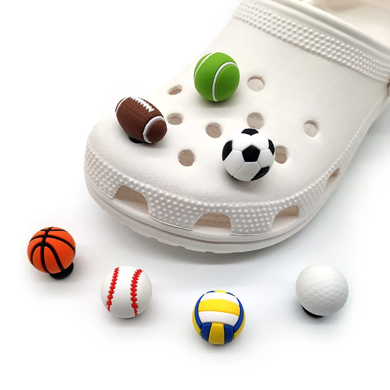 

1pcs 3D Cartoon Shoe Charms Football Accessories Children Shoe Decorations Fit Wristband Croc Charms Party Present Crocs Shoes