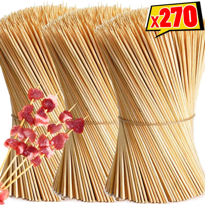 15/20/25/30cm Bamboo Barbecue Skewers Food Grade Disposable Nature Wood Long Stick for Kitchen Barbecue Fruit Fried barbecue skewers