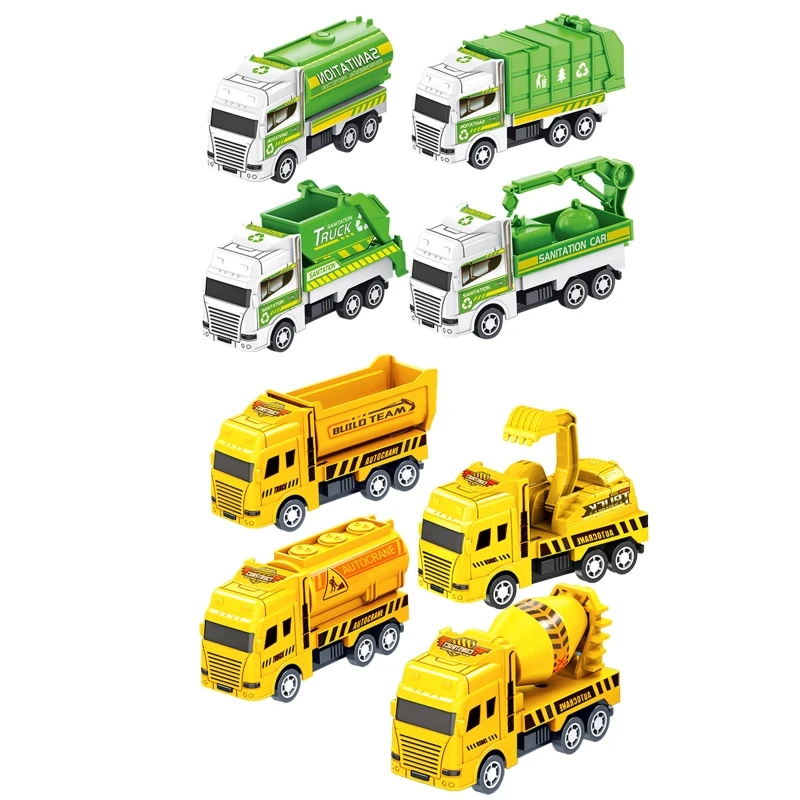 Funny Baby Car Toy Mini Inertia Truck with Optional Excavator/Sanitation/Garbage Truck Kids Favor Education Playset Gift