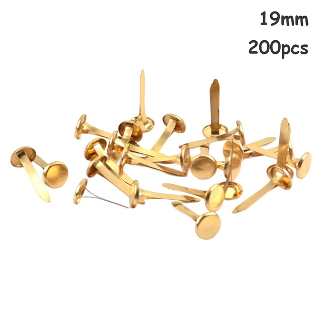 Mini Brads 100Pcs Gold Paper Fasteners Round Brass Metal Pastel