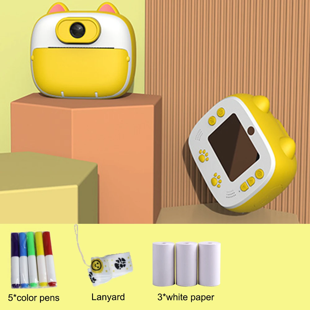 Kids Instant Print Camera Thermal Printing Camera Digital Photo Camera Girl's Toy Child Camera Video Boy's Birthday Gift 