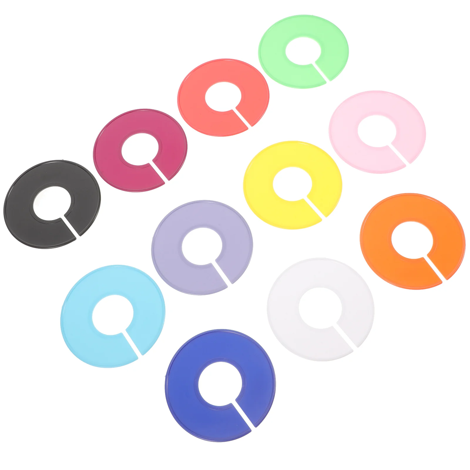 

11 Pcs Colorful Circular Dividing Sign Clothing Plastic Ring Size 11pc Wardrobe Organizers Coat Hanger Store Organization