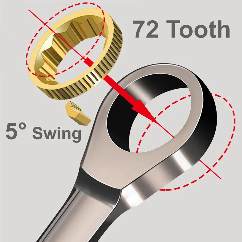 Ratchet Spanner Combination Wrench Keys Gear Ring Tool Metric 6-32mm Universal Torx Wrench Repair Tool 1pcs