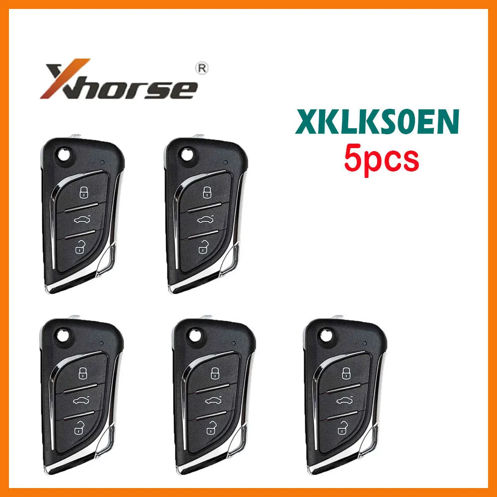

5pcs Xhorse XKLKS0EN VVDI Wire Remote Key 3 Button Car Key for VVDI Mini Key Tool VVDI2 Universal Car Remote Key English Version