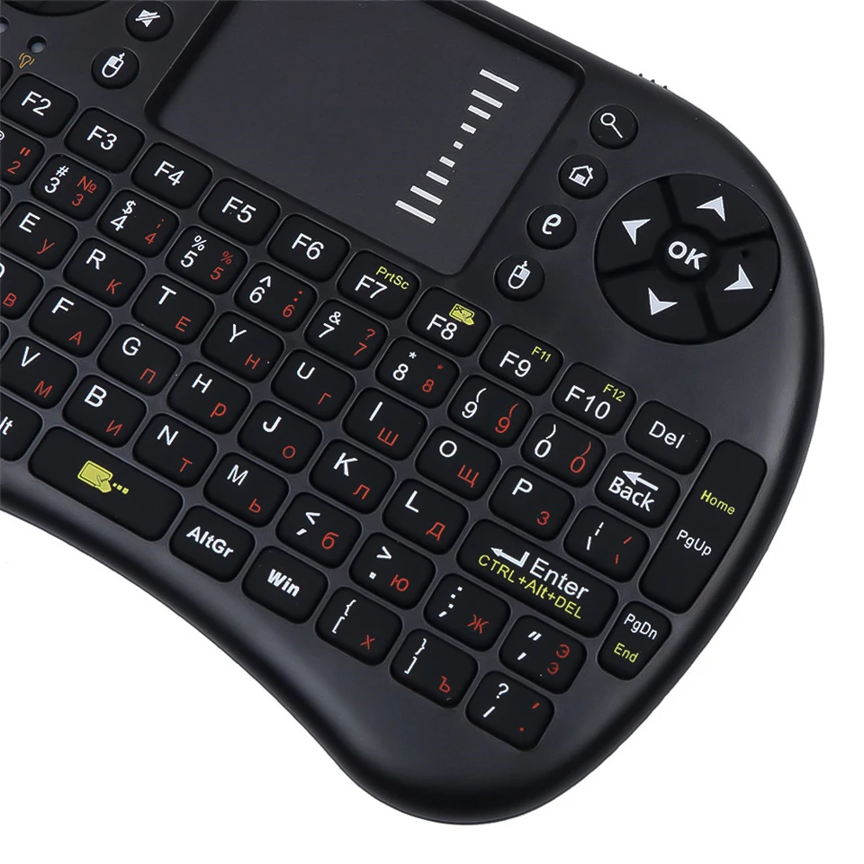 I8 Mini Wireless RGB Backlit 2.4GHz Air Mouse English Russian Keyboard With Touchpad Handheld For Android TV BOX_voghion.com