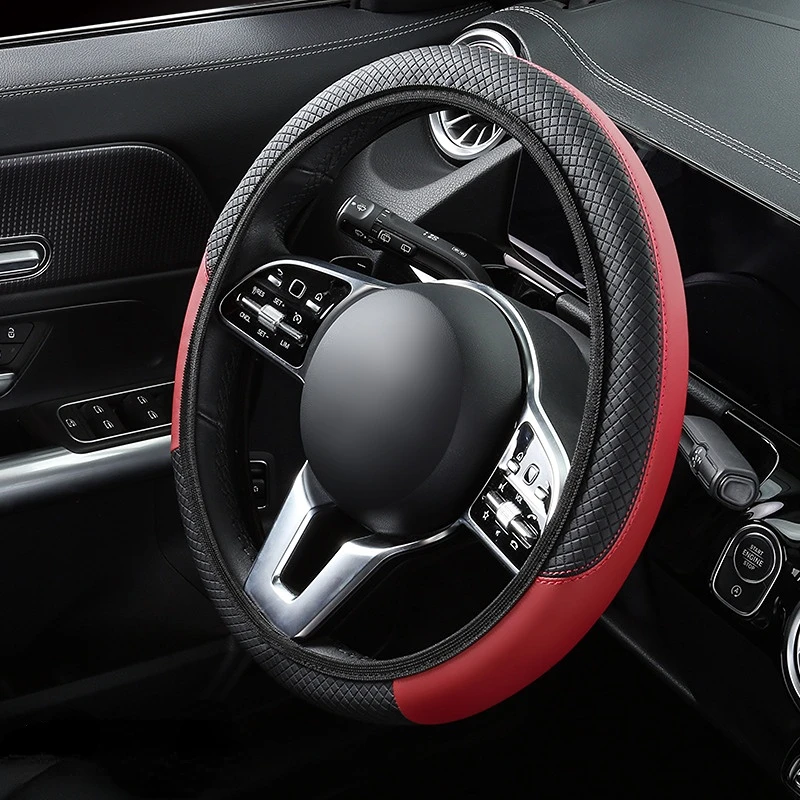 

Car Steering Wheel Cover Pu Leather No Inner Ring Grip Cover Non-slip Protective Cover for 38cm Universal Steering Wheel