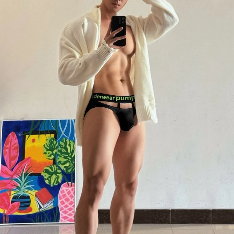 Sexy Men Briefs Modal Ice silk Comfort Men Underwear Low Waist U Pouch Soft Breathable Hip lift Fashion Underpants