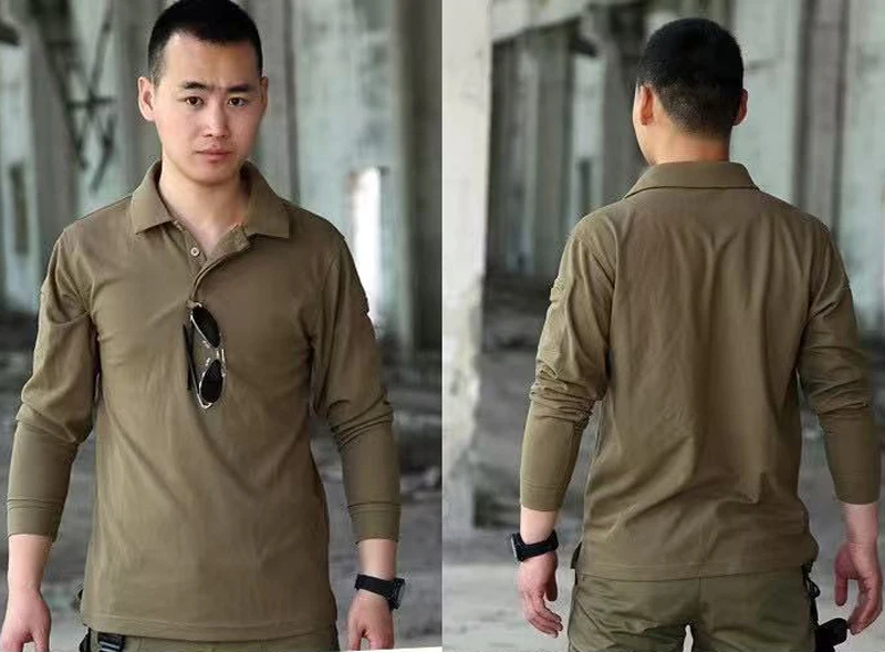 Men Summer Breathable T-shirts Quick Dry Tees Long Sleeve Pullover Lapel Hiking Camping Running Cycling Climbing Cargo Tees sport t shirt long sleeve t shirt