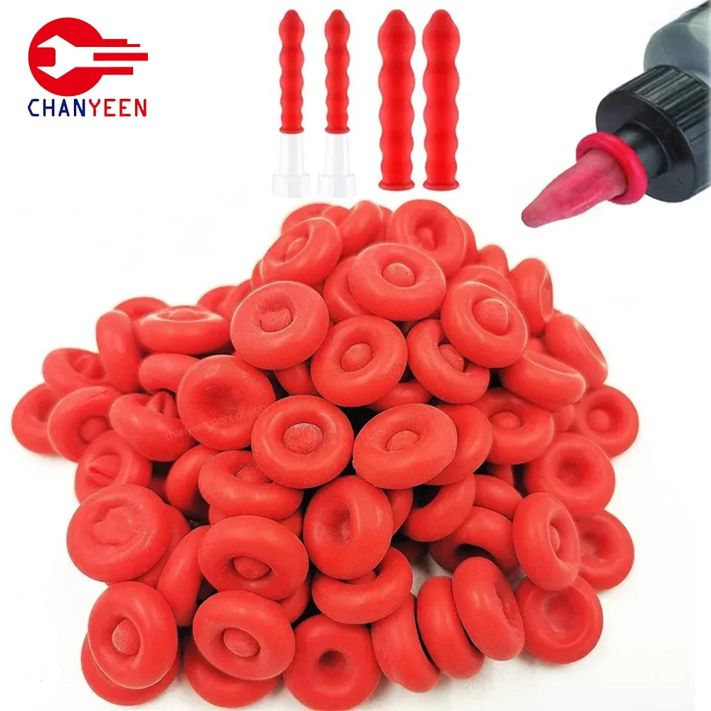 10pcs Caulking Gun Nozzles Cap Red Caulk Saving Caulk Saver Tube Covers for Sealing Preserving Finishing Construction Tools