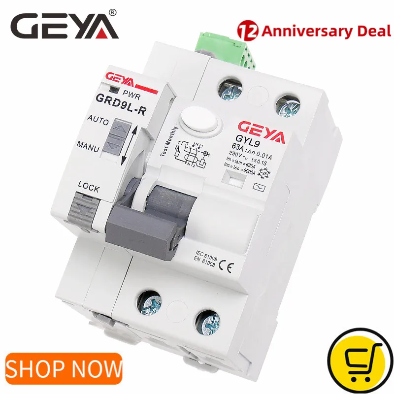 Geya Grd9L 6Ka Elcb Rccb Automatic Reclosing Device With Rs485 Function Remote Control Circuit Breaker 2P 40A 63A 30Ma Rcd Geya Grd9L 6Ka Elcb Rccb Automatic Reclosing Device With Rs485 Function Remote Control Circuit Breaker 2P 40A 63A 30Ma Rcd