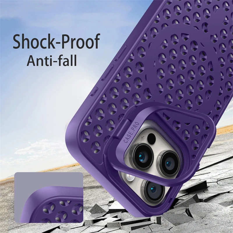 Luxury Foldable Camera Holder Case with Magsafe Charging & Heat Dissipation