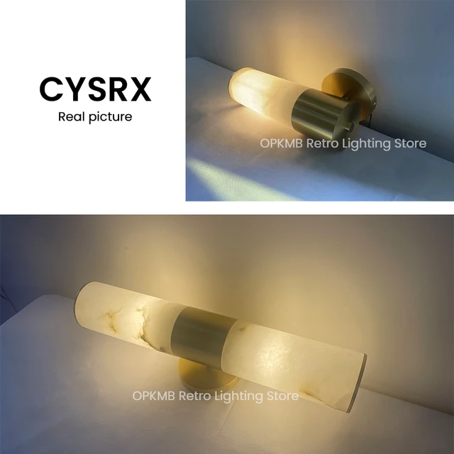 Modern Sconce Wall Light For Living Room  Home Decor Bedroom Marble Wall Light  Luxury Spain Alabaster Light Fixture 2