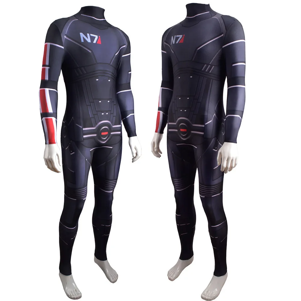 Mass Effect 3 Sci-Fi Military Armor Printed Spandex Bodysuit for Adults