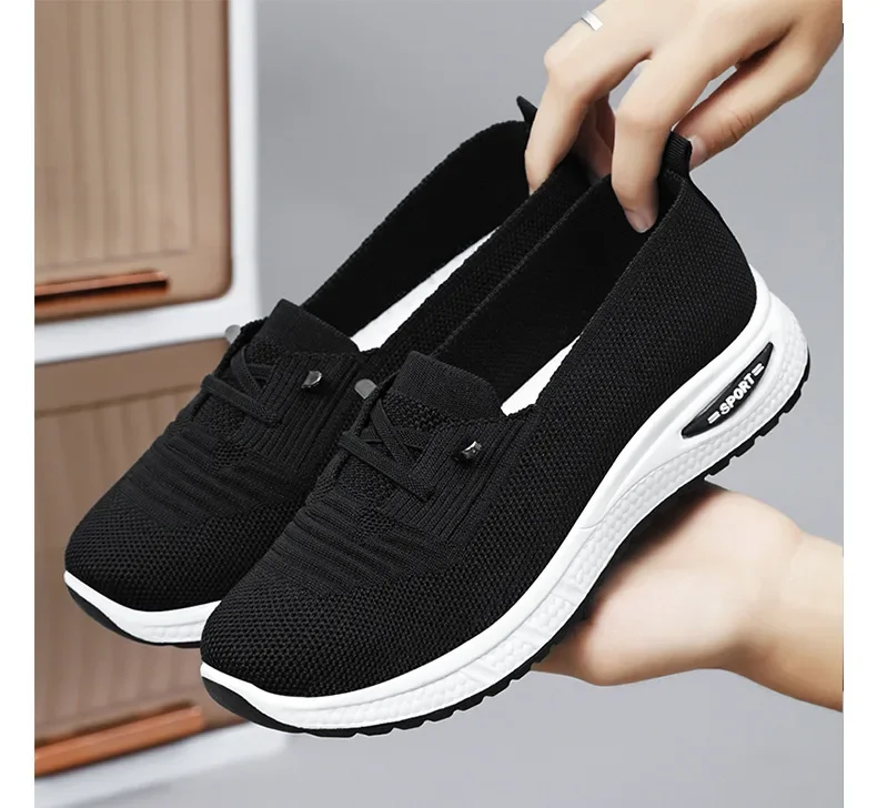 Womens Breathable Casual Walking Shoes - Fitness Flats in Pink Size 36-43