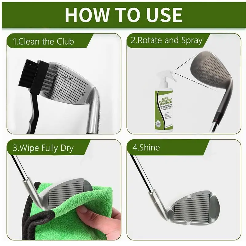 Golf Club Polish Club Cleaner And Scratch Remover Solution Safe And  Practical Polishing Kit For Golf Club Removes Stains Scuffs - AliExpress