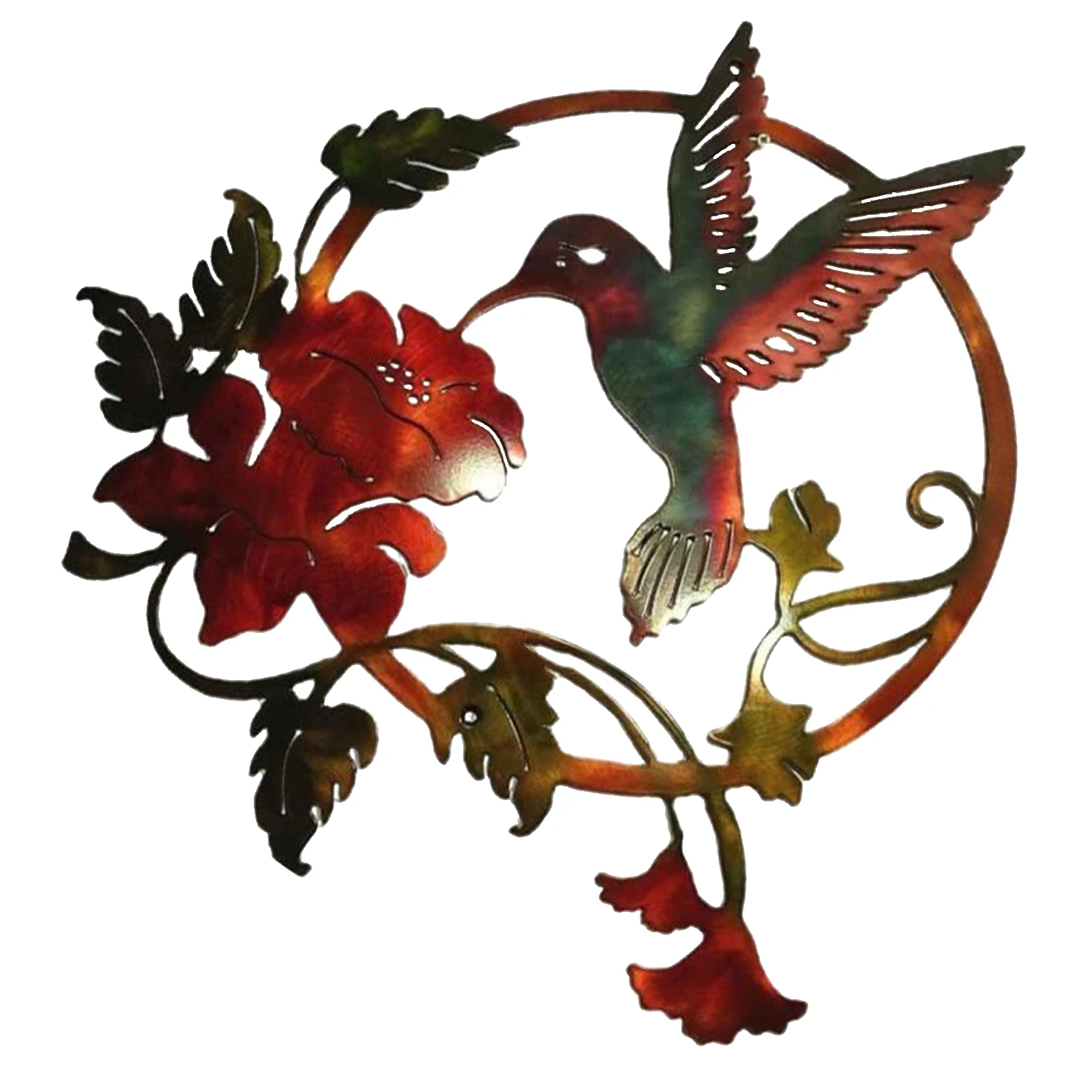 

Wall DecorationDesign Hummingbird Indoor Outdoor Home Flower Gift Durable Garden Metal Art Bird Shape Living Room Statue