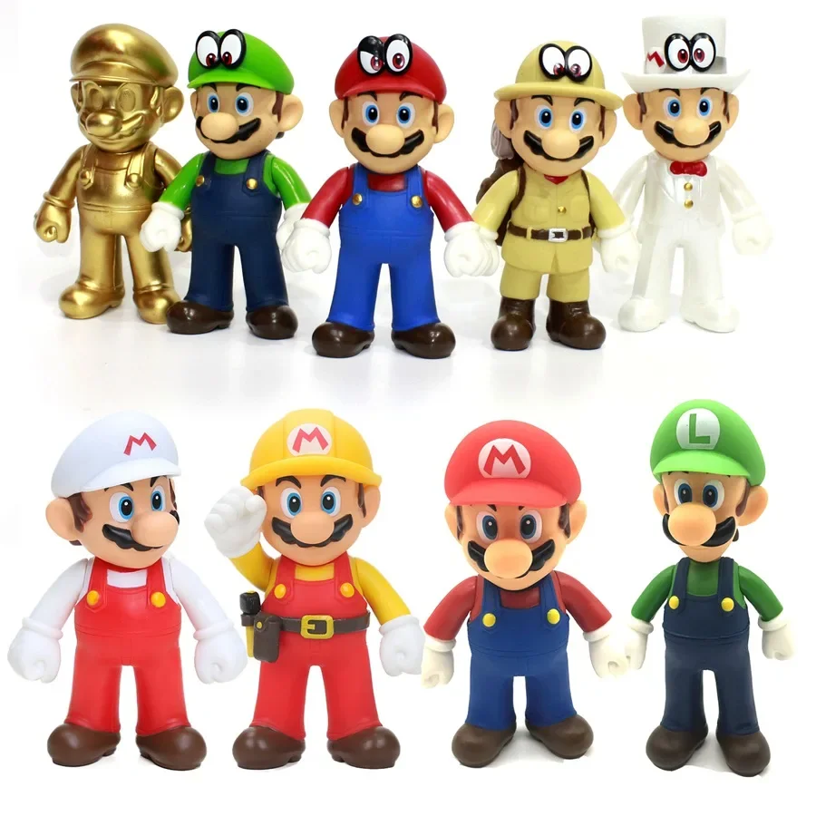 13Cm Super Mario Figures Toys Super Mario Bros Bowser Luigi Koopa Yoshi Mario Maker Odyssey Pvc Action Figure Model Dolls Toy