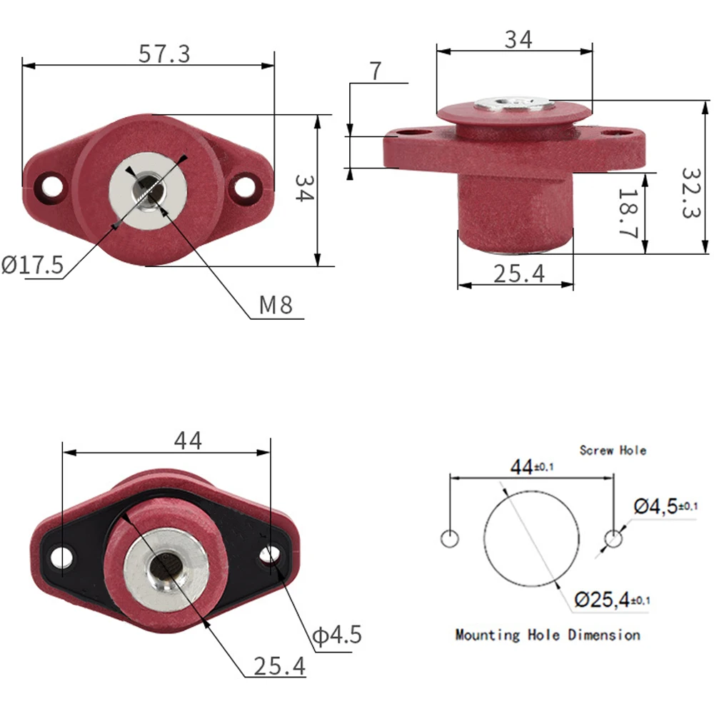 

2PCS 500A High Power Partition Terminals High Current Pure Copper Lithium Battery Terminals Flame Retardant Terminals Connector