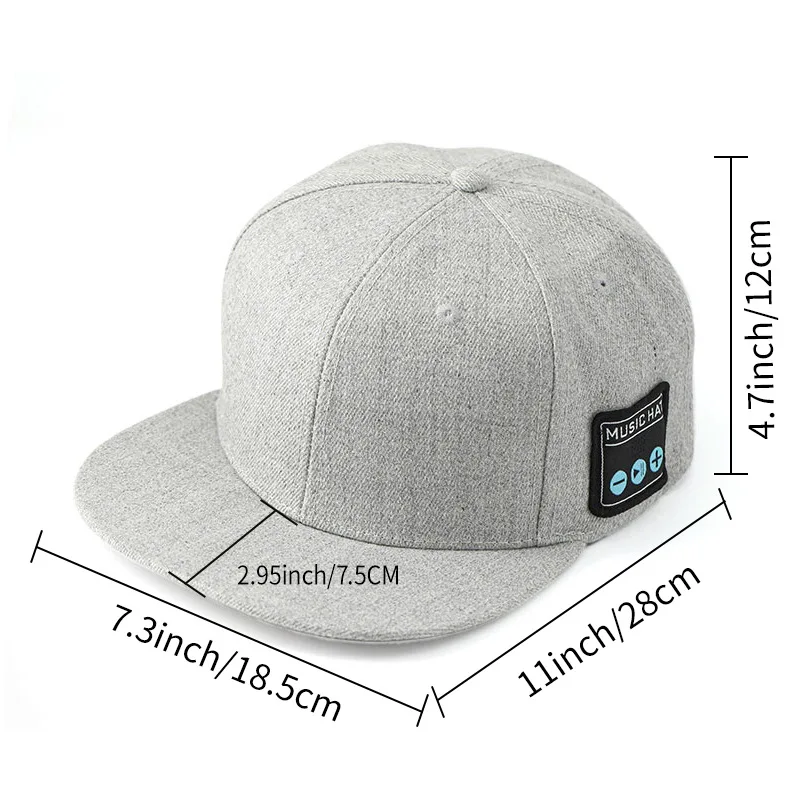 New Bluetooth music headphone cap with dual ear stereo external charging music speaker cap