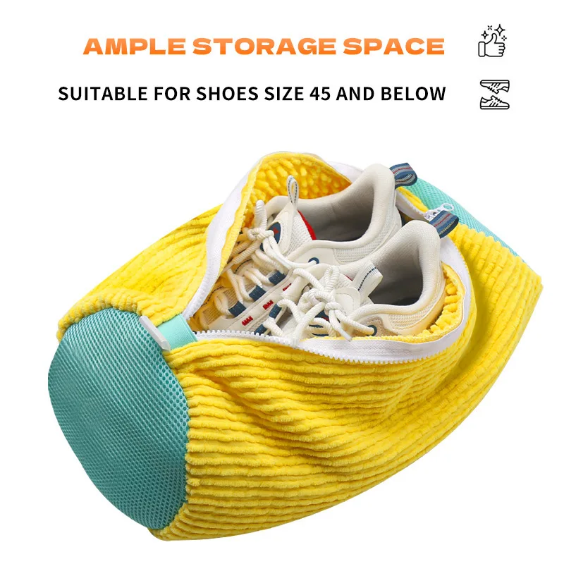 2PCS Shoe Laundry Bag Sneaker Washing Net Washing Machine Laundry Bags with Zipper Closure Shoes Cleaning Bag Fluffy Fibers laundry bag shoe washing bag