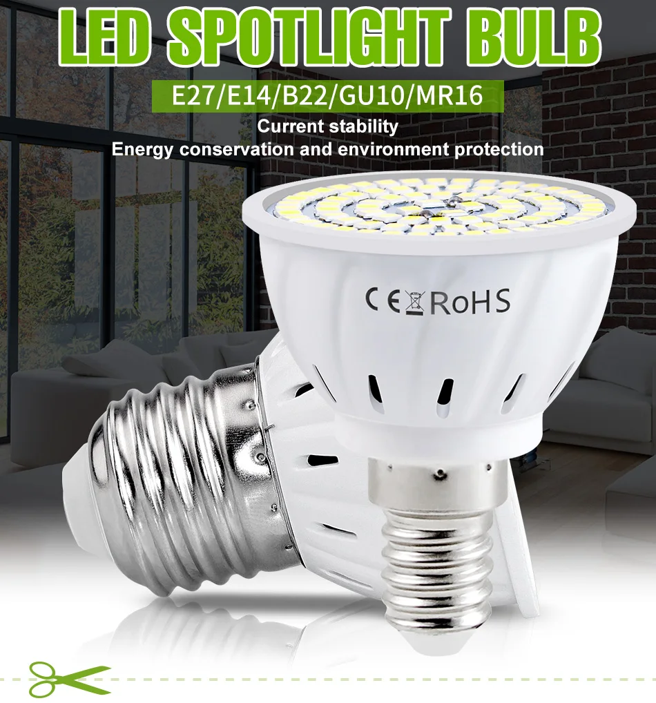 Description Picture 2 of itemGU10 LED Light Bulb MR16 Spotlight E27 Ceiling Lamp AC220V Living Room GU5.3 Indoor E14 Home Bedroom Soft Lighting B22 Cool/Warm