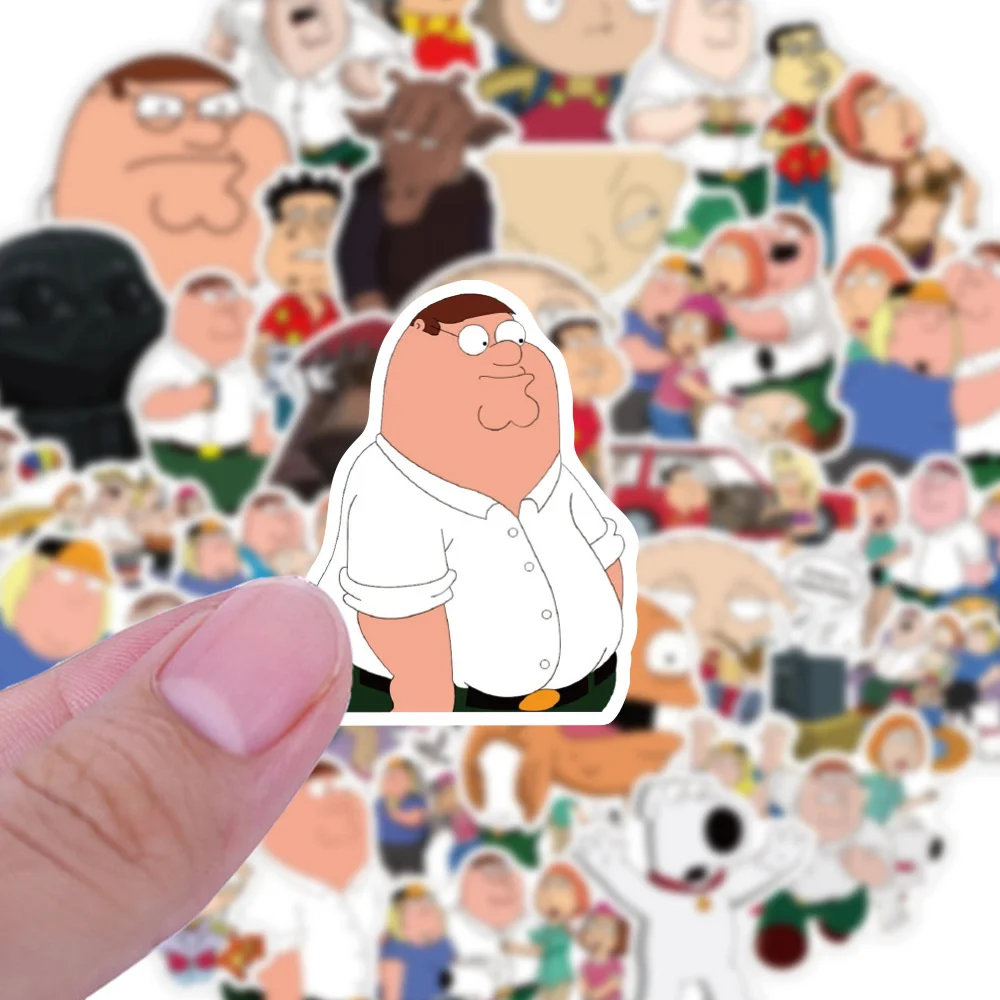 

10/50/100Pcs Cartoon Funny Family TV Series Comedy Peter DIY Deco Graffiti Stickers For Luggage Laptop Skateboard Kids Toys Gift