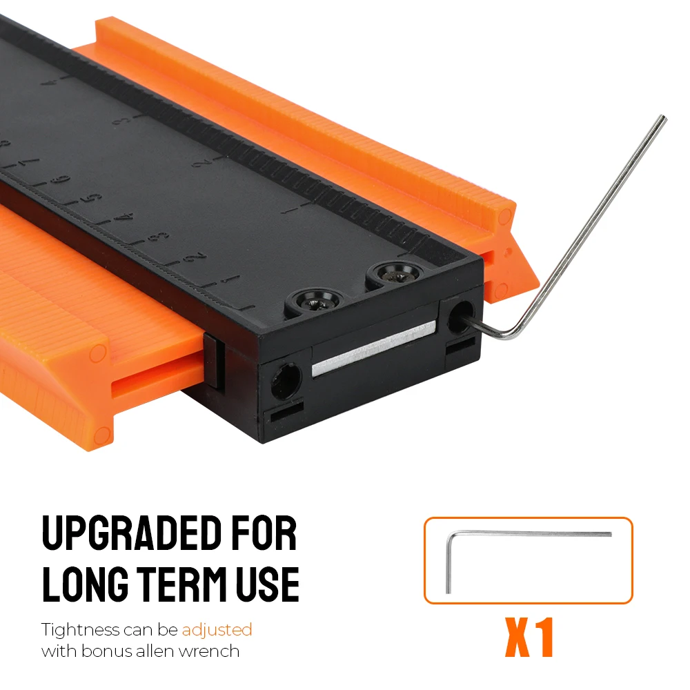 Laminate Tile Contour Gauge with Adjustable Lock - Precision Alloy Edge Shaping and Wood Measurement Tool