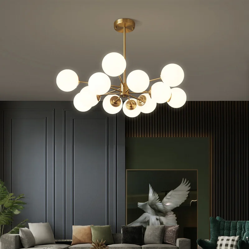 Modern luxury chandelier lighting living room glass LED chandelier ceiling Nordic dining room bedroom kitchen ceiling light