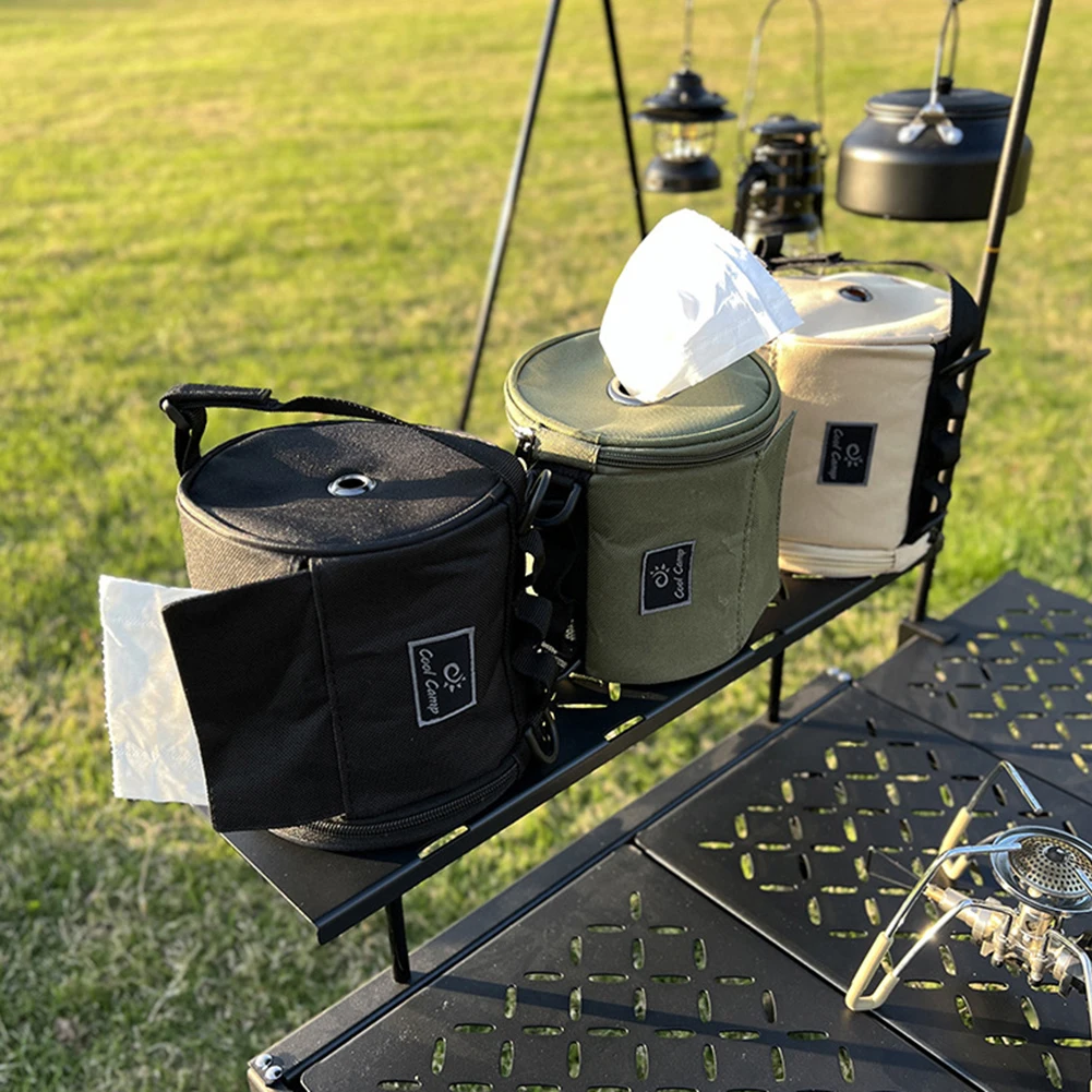 Portable Outdoor Camping Tissue Case with Hook Roll Paper Storage Bag Toilet Paper Storage Box for Picnic Hiking Camping