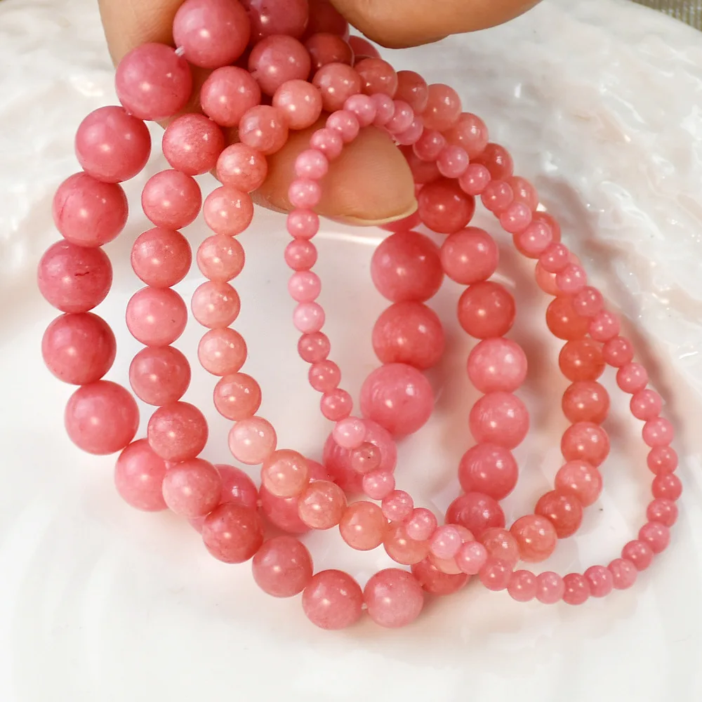 Cute Sakura Pink Beaded Bracelet Women Lovely Charms Sweet Bracelet for Hand Rope Girls Jewelry Gifts